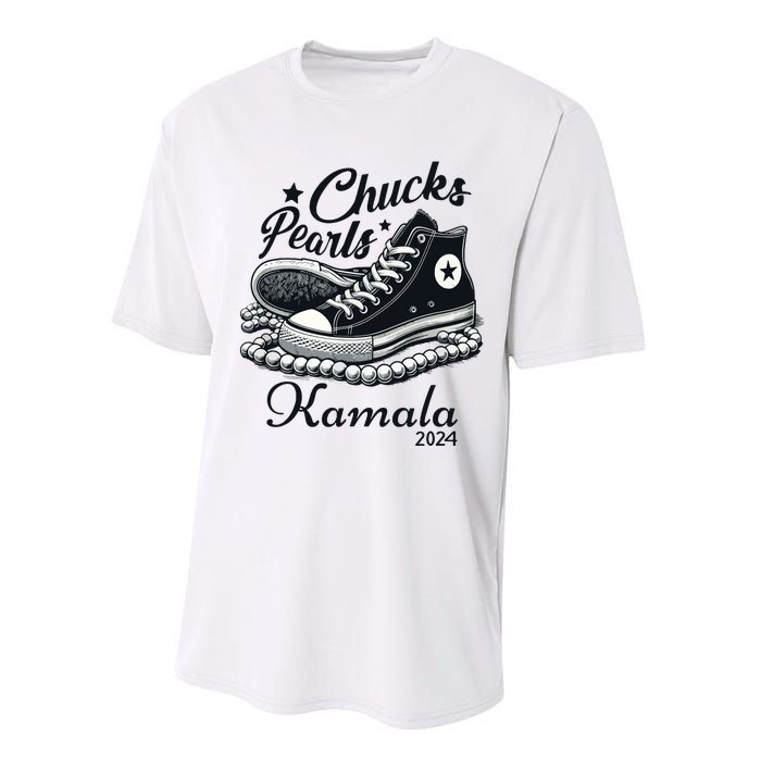 Chucks And Pearls For Women 2024 Kamala Harris Performance Sprint T-Shirt