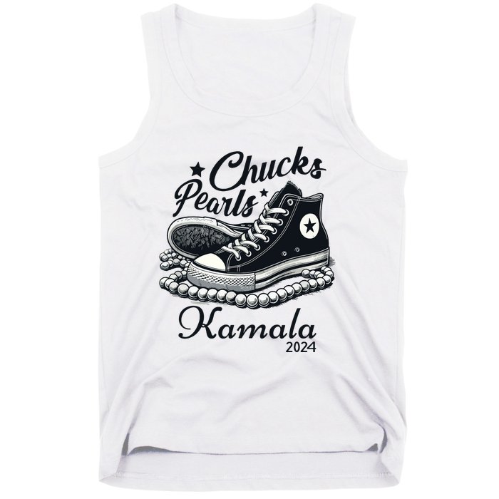 Chucks And Pearls For Women 2024 Kamala Harris Tank Top