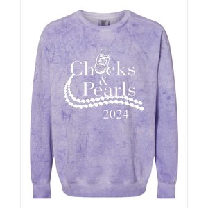 Chucks And Pearls 2024 Women Gifts Colorblast Crewneck Sweatshirt