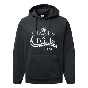 Chucks And Pearls 2024 Women Gifts Performance Fleece Hoodie