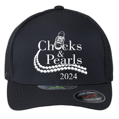 Chucks And Pearls 2024 Women Gifts Flexfit Unipanel Trucker Cap