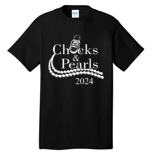 Chucks And Pearls 2024 Women Gifts Tall T-Shirt