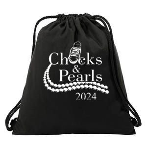 Chucks And Pearls 2024 Women Gifts Drawstring Bag