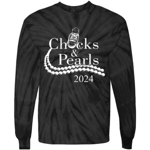 Chucks And Pearls 2024 Women Gifts Tie-Dye Long Sleeve Shirt