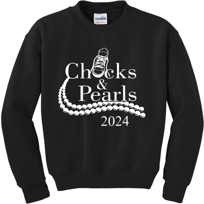 Chucks And Pearls 2024 Women Gifts Kids Sweatshirt