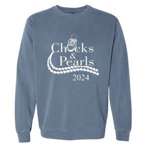 Chucks And Pearls 2024 Women Gifts Garment-Dyed Sweatshirt