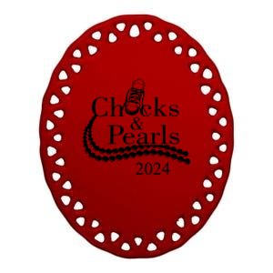 Chucks And Pearls 2024 Women Gifts Ceramic Oval Ornament