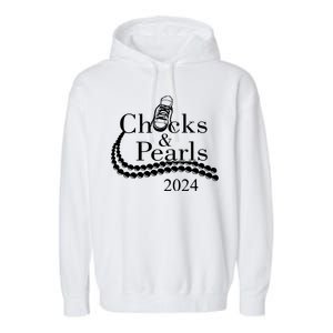 Chucks And Pearls 2024 Women Gifts Garment-Dyed Fleece Hoodie