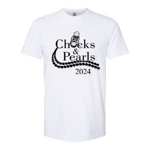 Chucks And Pearls 2024 Women Gifts Softstyle CVC T-Shirt