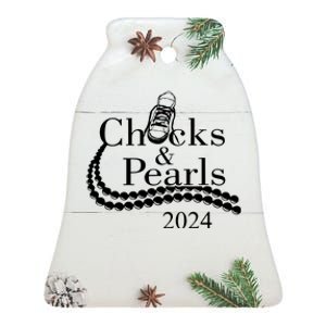 Chucks And Pearls 2024 Women Gifts Ceramic Bell Ornament