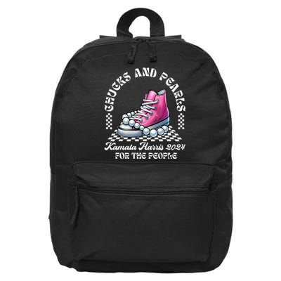 Chucks And Pearls Kamala Harris 2024 President Campaign 16 in Basic Backpack