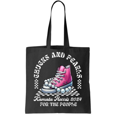 Chucks And Pearls Kamala Harris 2024 President Campaign Tote Bag