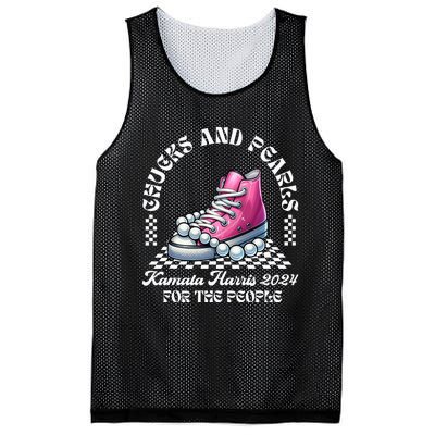 Chucks And Pearls Kamala Harris 2024 President Campaign Mesh Reversible Basketball Jersey Tank