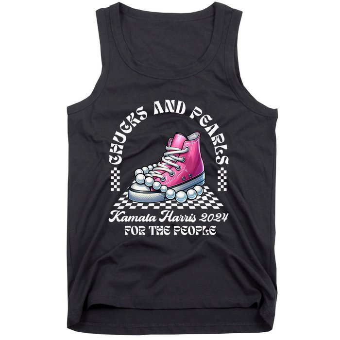 Chucks And Pearls Kamala Harris 2024 President Campaign Tank Top