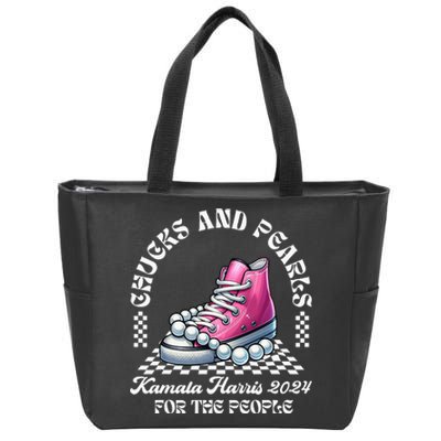 Chucks And Pearls Kamala Harris 2024 President Campaign Zip Tote Bag