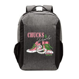 Chucks And Pearls Kamala Harris 2024 Aka Sorority Pink And Green Vector Backpack