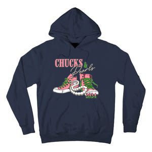 Chucks And Pearls Kamala Harris 2024 Aka Sorority Pink And Green Tall Hoodie