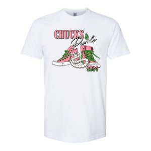 Chucks And Pearls Kamala Harris 2024 Aka Sorority Pink And Green Softstyle CVC T-Shirt