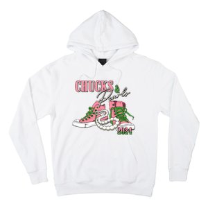 Chucks And Pearls Kamala Harris 2024 Aka Sorority Pink And Green Hoodie