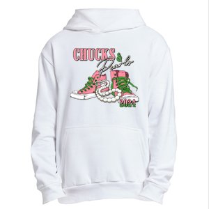 Chucks And Pearls Kamala Harris 2024 Aka Sorority Pink And Green Urban Pullover Hoodie