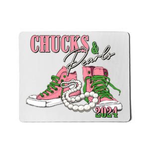 Chucks And Pearls Kamala Harris 2024 Aka Sorority Pink And Green Mousepad