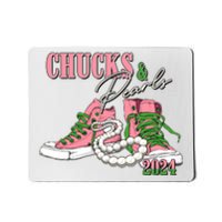 Chucks And Pearls Kamala Harris 2024 Aka Sorority Pink And Green Mousepad