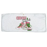 Chucks And Pearls Kamala Harris 2024 Aka Sorority Pink And Green Large Microfiber Waffle Golf Towel