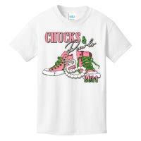 Chucks And Pearls Kamala Harris 2024 Aka Sorority Pink And Green Kids T-Shirt