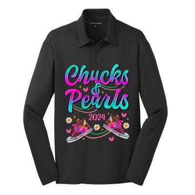 Chucks And Pearls 2024 Silk Touch Performance Long Sleeve Polo