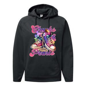 Chucks And Pearls 2024 Funny Kamala Harris 2024 Election Performance Fleece Hoodie