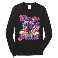 Chucks And Pearls 2024 Funny Kamala Harris 2024 Election Long Sleeve Shirt