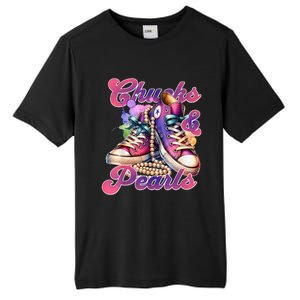 Chucks And Pearls 2024 Funny Kamala Harris 2024 Election Tall Fusion ChromaSoft Performance T-Shirt