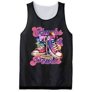 Chucks And Pearls 2024 Funny Kamala Harris 2024 Election Mesh Reversible Basketball Jersey Tank