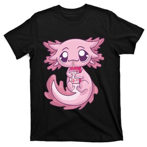 Cute Axolotl Pastel Goth Kawaii Anime Strawberry Milk T-Shirt