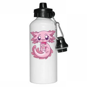 Cute Axolotl Pastel Goth Kawaii Anime Strawberry Milk Aluminum Water Bottle