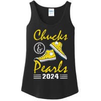 Chucks And Pearls Kamala Harris 2024 Usa Election 2024 Ladies Essential Tank