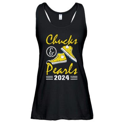 Chucks And Pearls Kamala Harris 2024 Usa Election 2024 Ladies Essential Flowy Tank