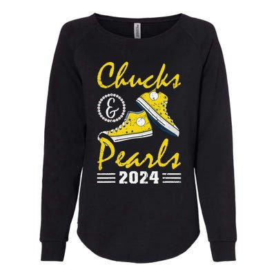 Chucks And Pearls Kamala Harris 2024 Usa Election 2024 Womens California Wash Sweatshirt