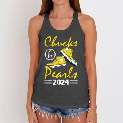 Chucks And Pearls Kamala Harris 2024 Usa Election 2024 Women's Knotted Racerback Tank