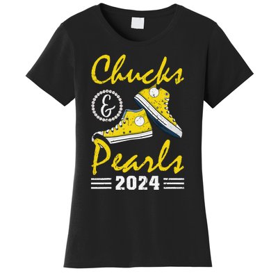 Chucks And Pearls Kamala Harris 2024 Usa Election 2024 Women's T-Shirt