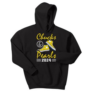 Chucks And Pearls Kamala Harris 2024 Usa Election 2024 Kids Hoodie