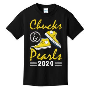 Chucks And Pearls Kamala Harris 2024 Usa Election 2024 Kids T-Shirt