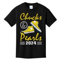 Chucks And Pearls Kamala Harris 2024 Usa Election 2024 Kids T-Shirt