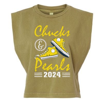 Chucks And Pearls Kamala Harris 2024 Usa Election 2024 Garment-Dyed Women's Muscle Tee