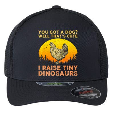 Chicken Art Poultry Chicken Farmer Funny Tiny Dinosaurs Flexfit Unipanel Trucker Cap