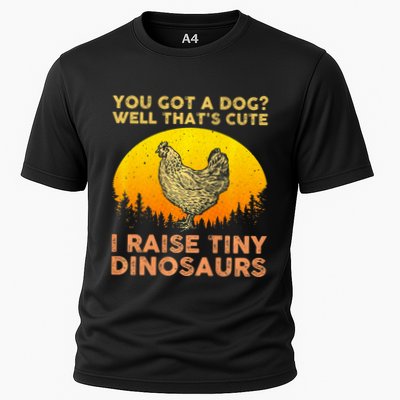 Chicken Art Poultry Chicken Farmer Funny Tiny Dinosaurs Performance Shirt