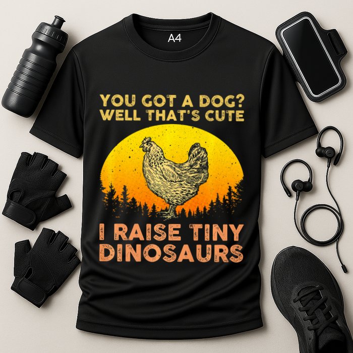 Chicken Art Poultry Chicken Farmer Funny Tiny Dinosaurs Cooling Performance Crew T-Shirt