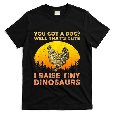 Chicken Art Poultry Chicken Farmer Funny Tiny Dinosaurs T-Shirt
