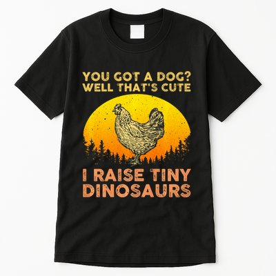 Chicken Art Poultry Chicken Farmer Funny Tiny Dinosaurs Tall T-Shirt