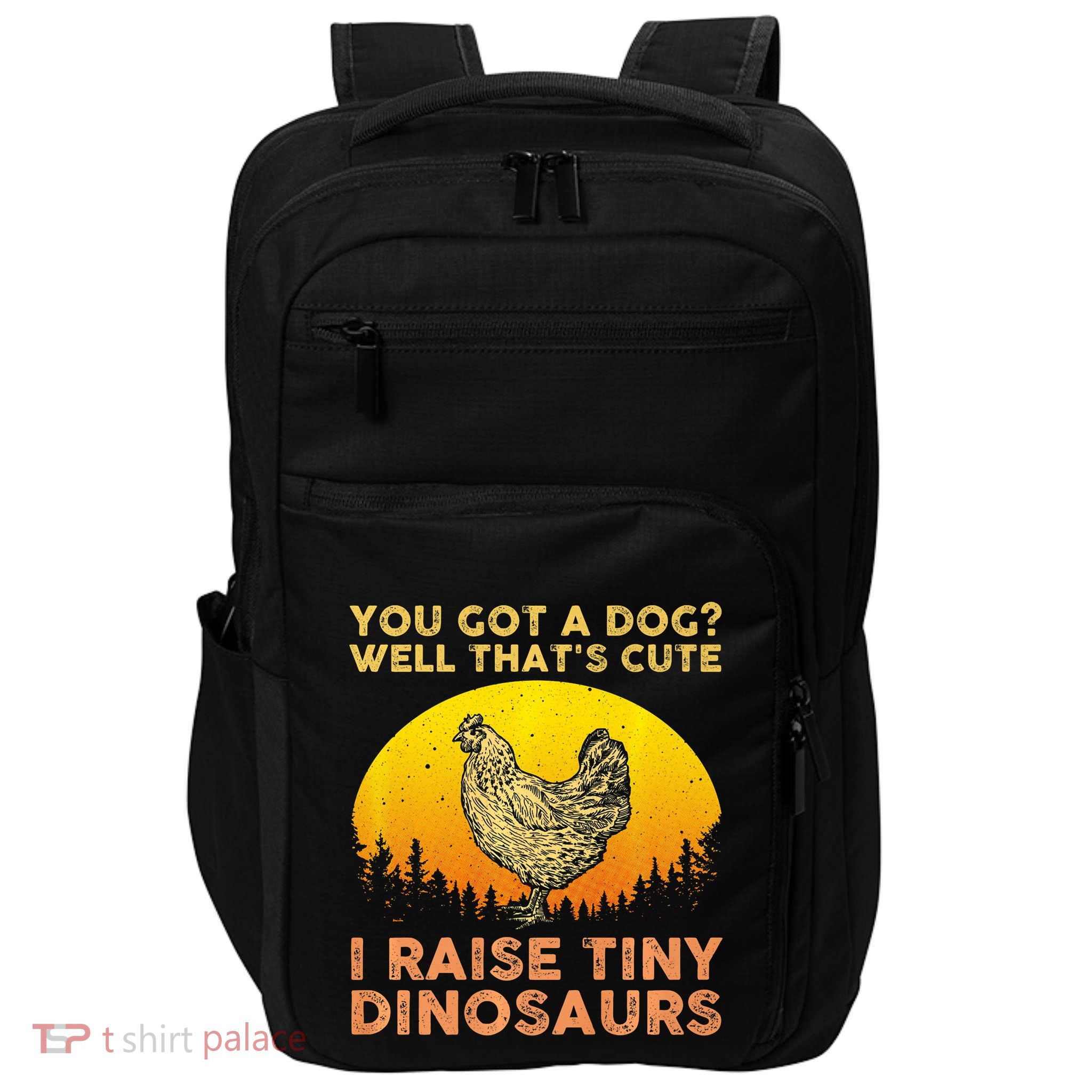 Chicken Art Poultry Chicken Farmer Funny Tiny Dinosaurs Impact Tech Backpack